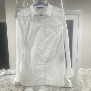 Classic White women’s button down Shirt Med